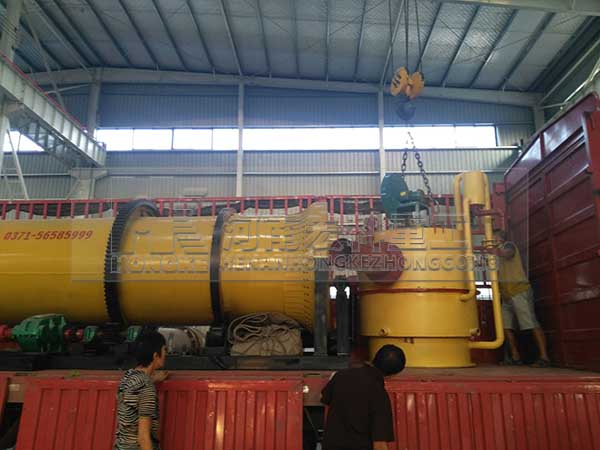 陜西韓城雞2m&times;8m雞糞烘干機發貨現場